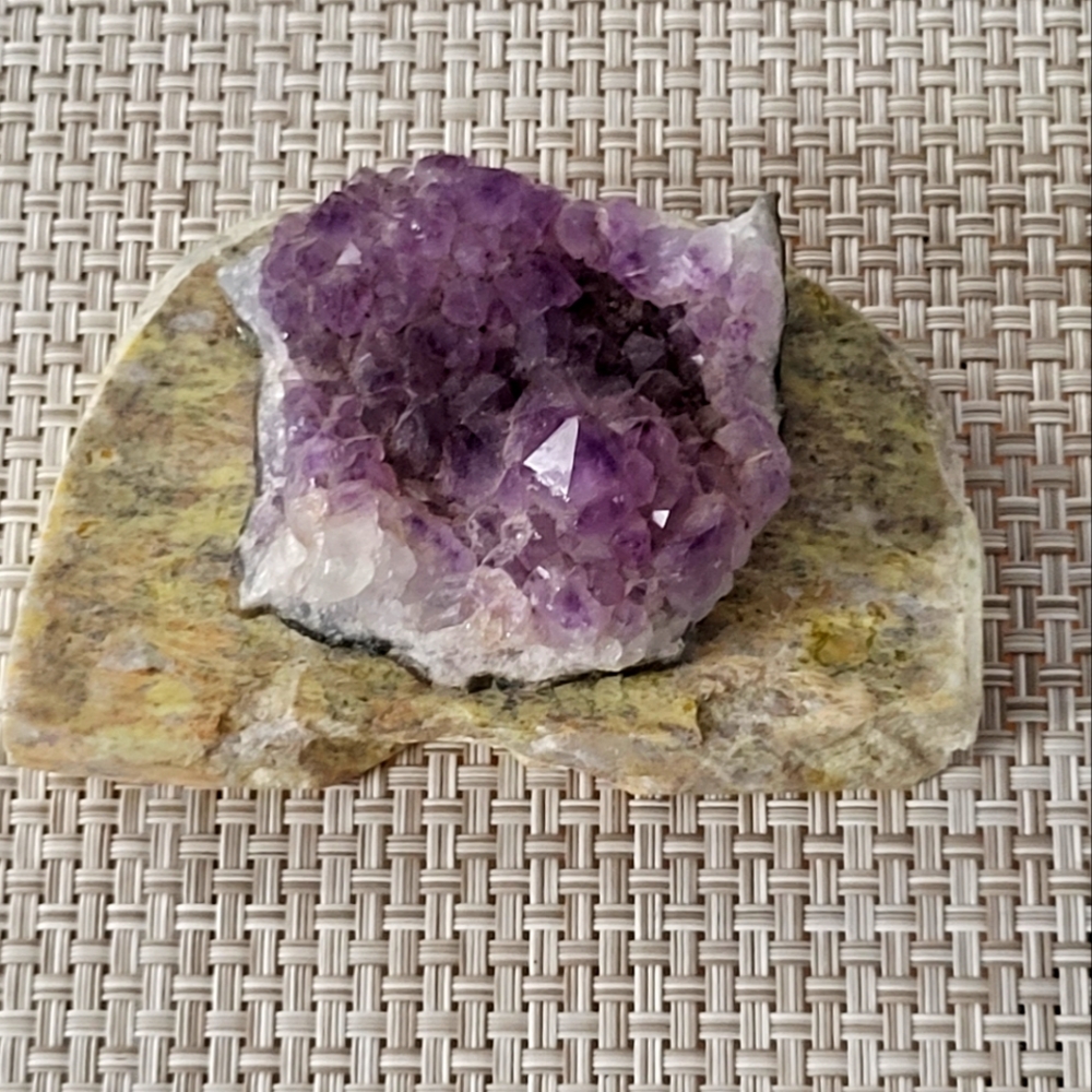 Rare Irish Marble Connemara with Raw Amethyst Chunk